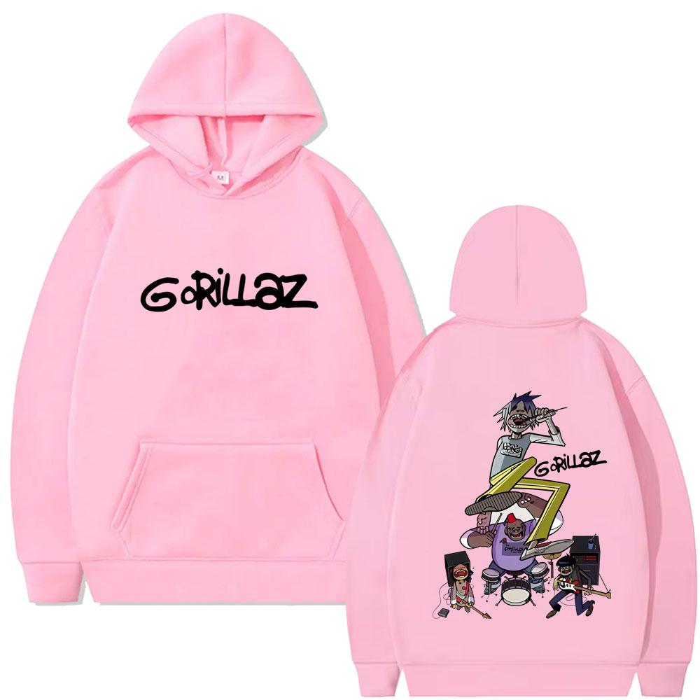 Rock Band Gorillaz Graphic Hoodie Men Women Fashion Vintage Oversized Streetwear Unisex Casual Fleece Cotton Pullover Hoodies