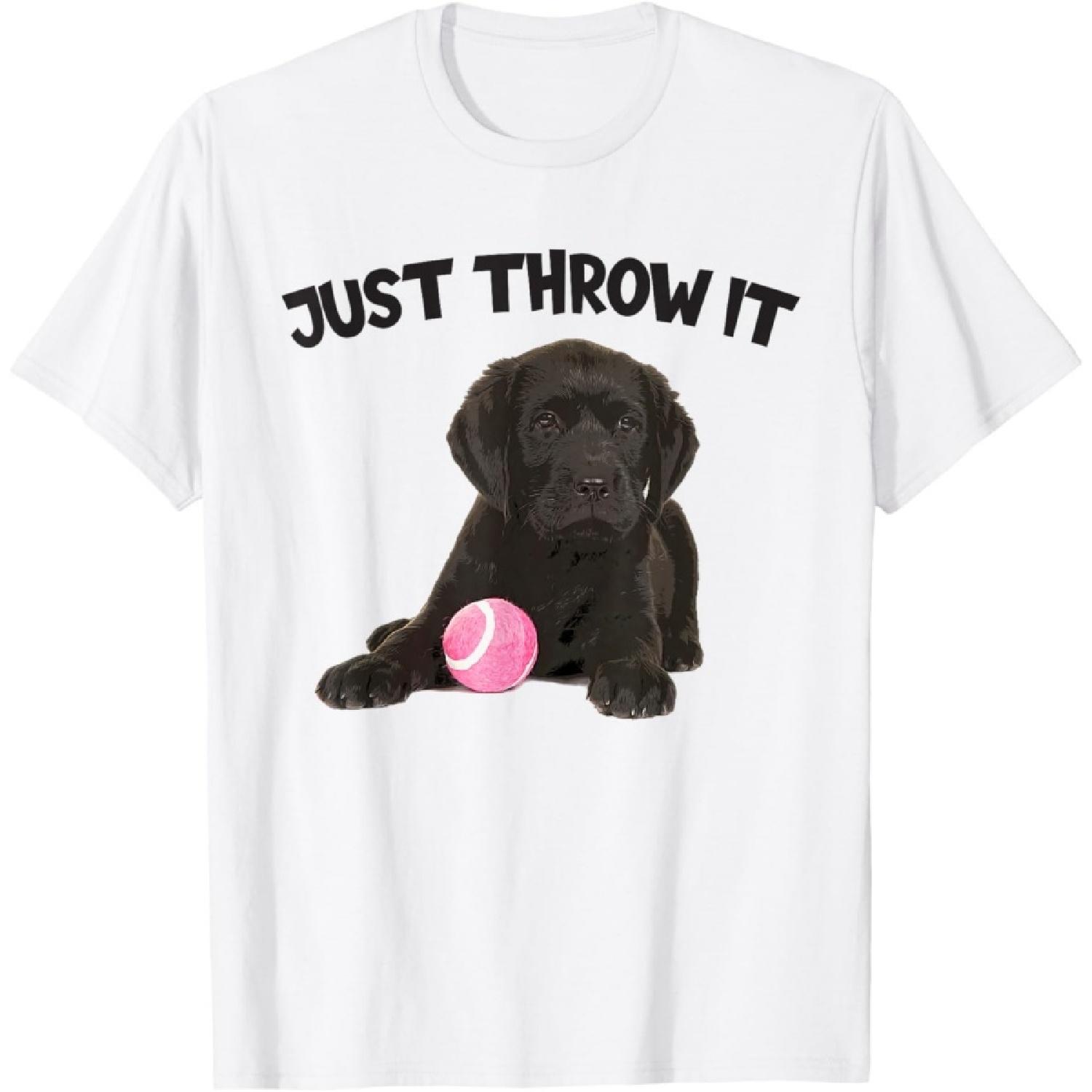 Just Throw It Play Fetch Funny Labrador Retriever T-Shirt XXXXXL белый