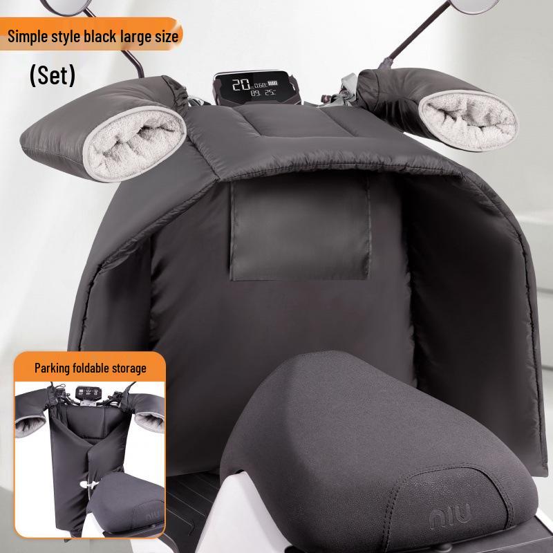 Electric Vehicle Windshield Winter Velvet Windproof Cover & Battery Motorcycle Knee Pads for Cold Protection