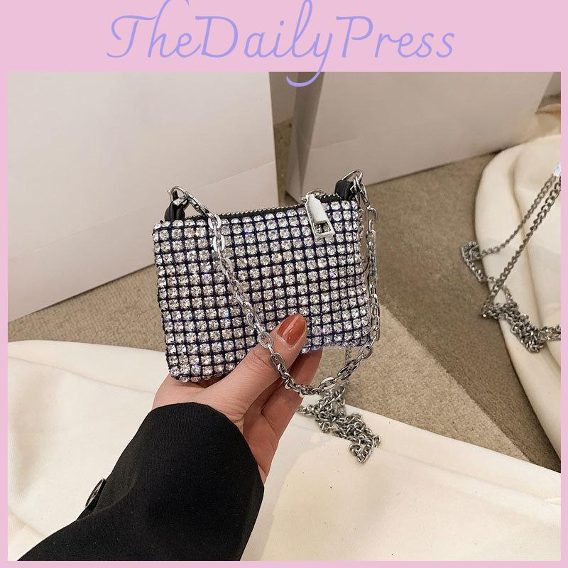 Miniature Stylish Girls Handbag With Sparkling Rhinestones Perfect For Kids