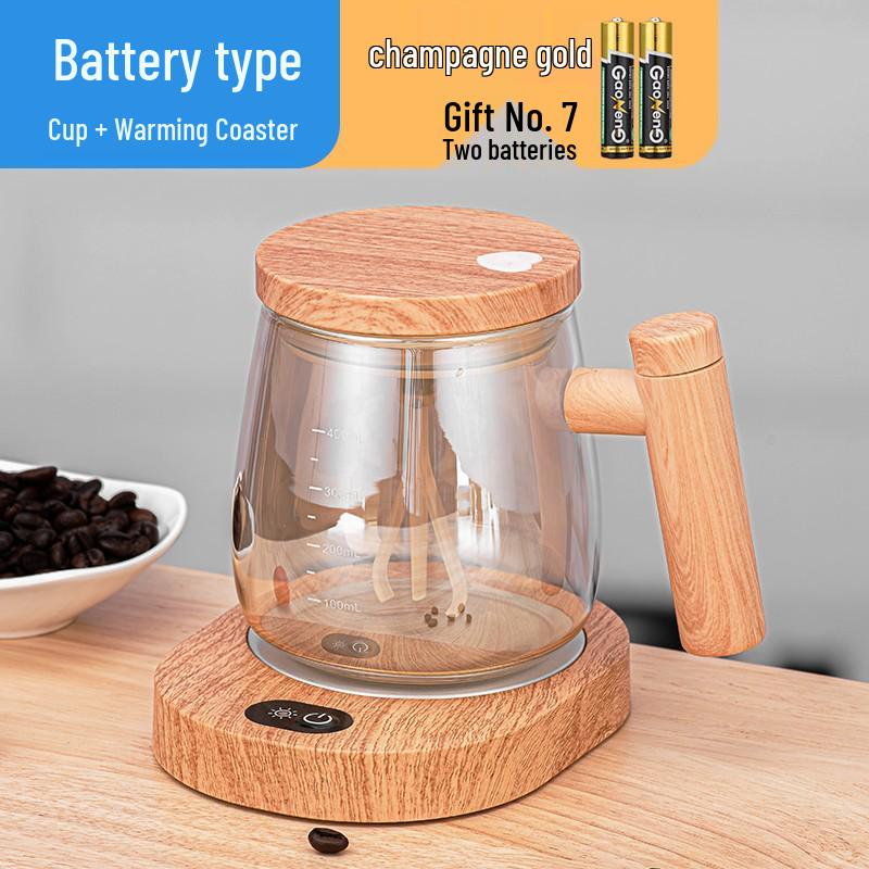 Tazza in Vetro con Mescolatore Automatico e Coperchio per Caffè, Latte e Latte di Soia