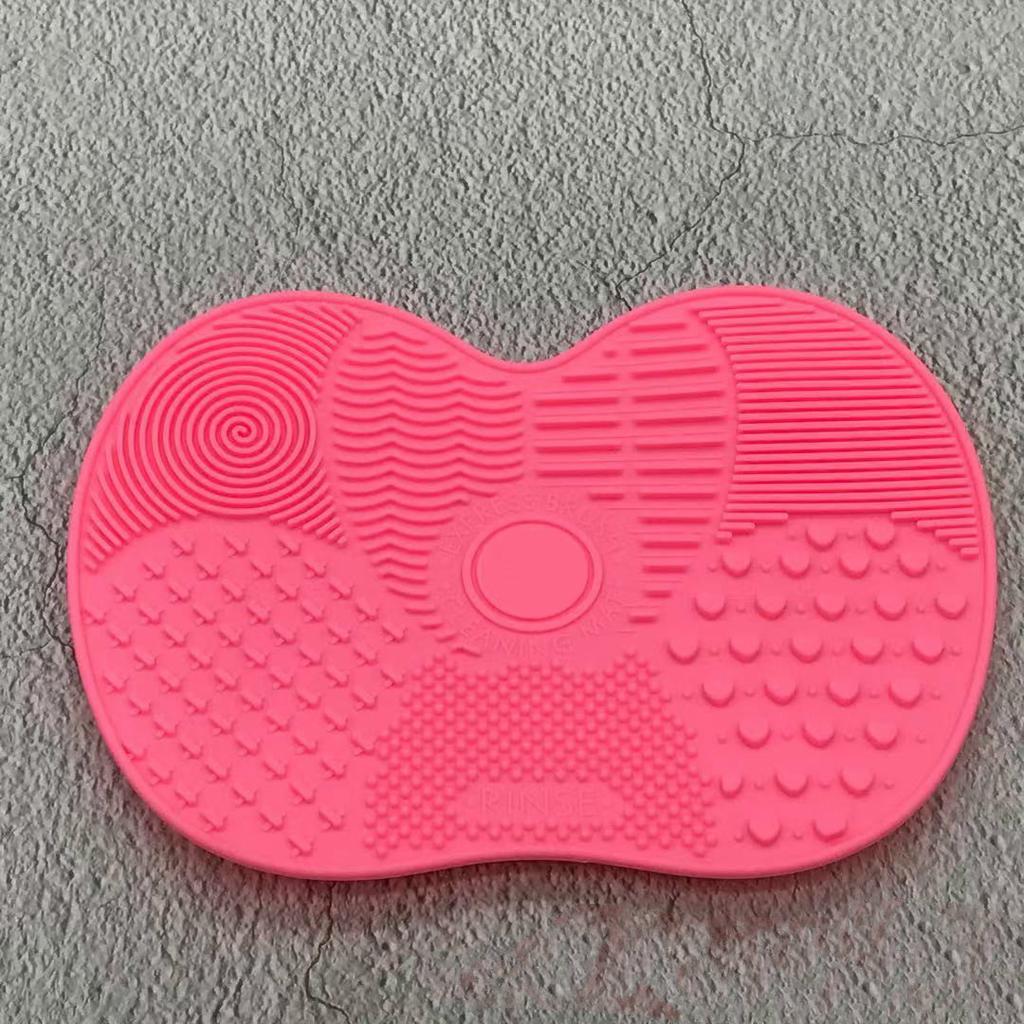 Perie de machiaj din silicon de culoare pură, cu ventuză, anti-alunecare, perie mică de machiaj, perie de machiaj.