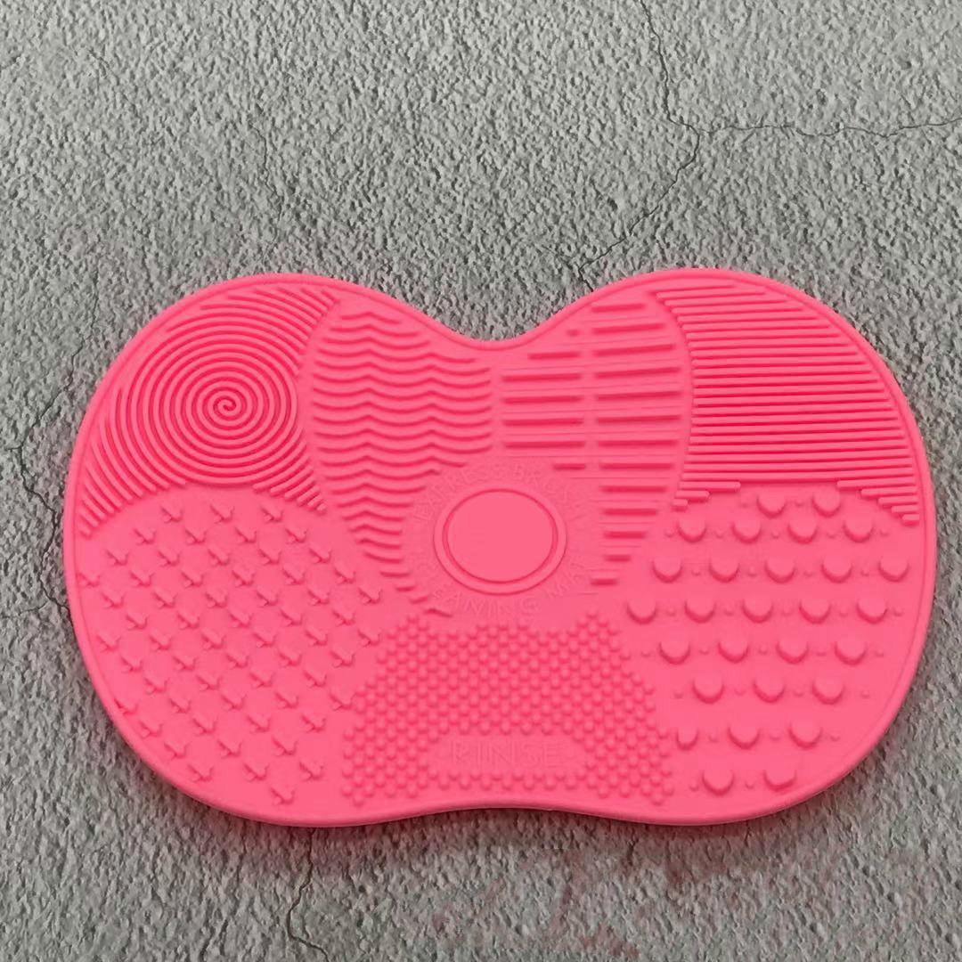 

Чистый цвет, силиконовая чистящая подушечка для яблока с присоской, противоскользящая маленькая косметическая кисточка для макияжа, чистящая подушечка для макияжа