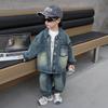 Boys' Denim Streetwear Set - 2025 Spring/Autumn Korean Style Three-Piece for Little Bad Boys