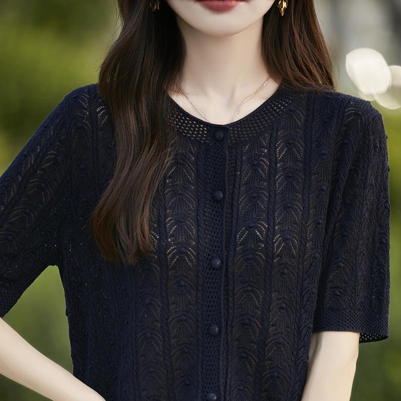 Women's Lightweight 50% Wool 50% Mulberry Silk Cardigan - 4-Season Versatile Knitwear for All-Year Comfort & Style