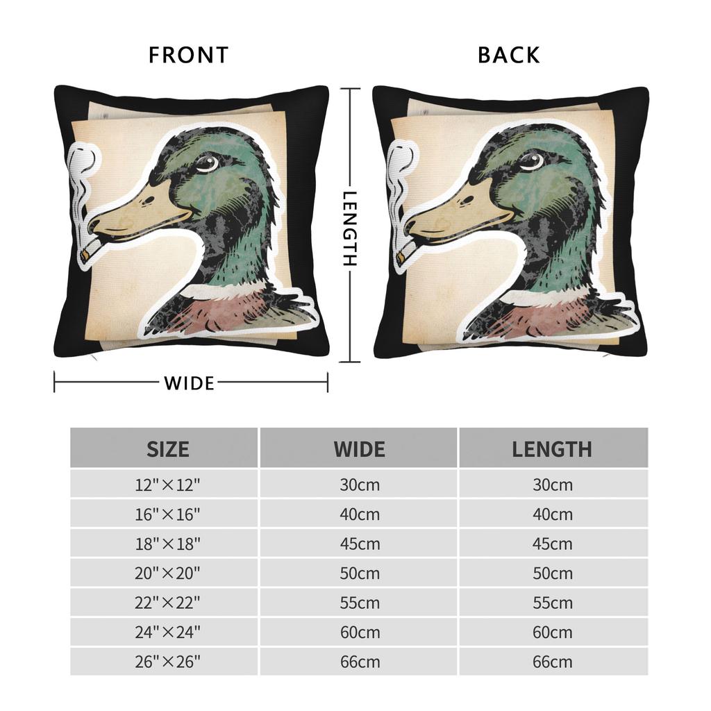 Mallard Smoking Cigarette Meme Funny Mallard Duck Hunting Pillow Cover Kawaii Pillow Case For Couch Sofa Bedroom Pillowcases