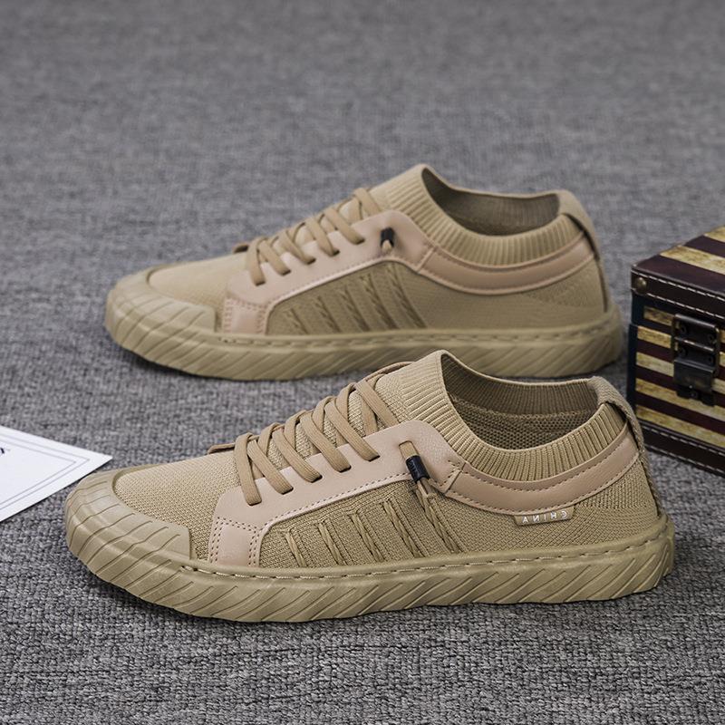 

Новые мужские туфли, спортивная повседневная обувь, дышащая трикотажная сетчатая обувь, модная обувь для среднего и молодого возраста, мужская обувь на шнуровке 44 хаки