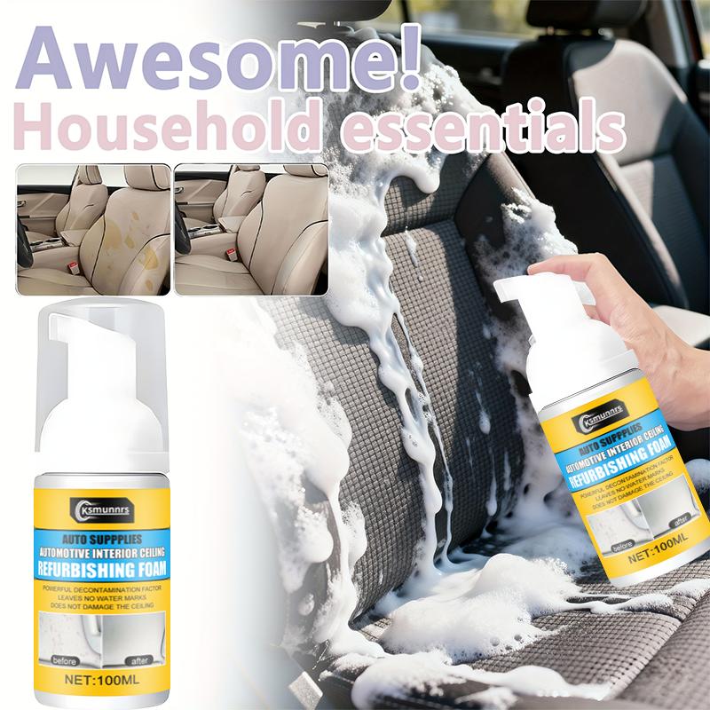 Automotive Interior Foam - Quickly Removes Stains and Dust from Seats, Headliners, Carpets, Fabrics, and Plastic Surfaces - Easy
