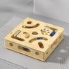 Cat Scratch Puzzle Box Interactive Enrichment Box Cat Nail File Self-Play Maze Box with Bell Balls Scratcher for Cats Hunting Mental Stimulation