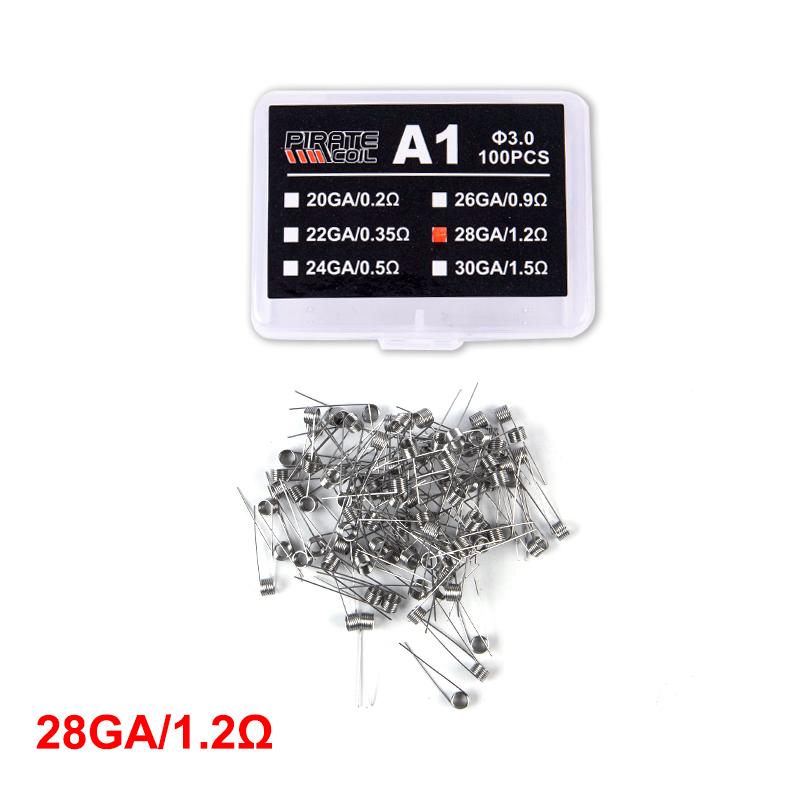 [TL][TL]100 Pcs/box High Quality A1 Coil Wire Heating Resistance Premade Coils DIY Prebuilt Coil Wire 3.0 Circle Diameter