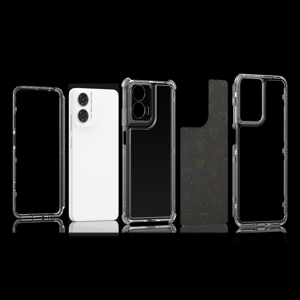 Clear Case for Motorola Moto E14 4G/G24 4G/G04 4G/G04s 4G Precise Cutouts Acrylic TPU Phone Cover with Laser-printed Film