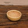 Handmade Bamboo Weaving Storage Basket - Round Farmhouse Style for Home and Kitchen Use