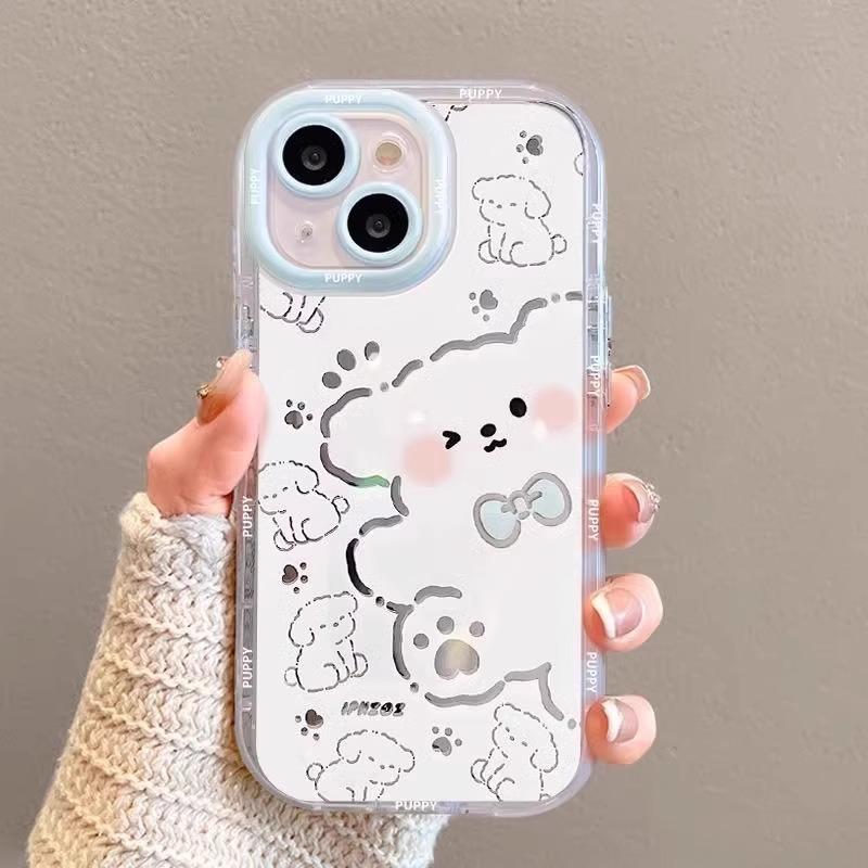 

Чехол для мобильного телефона Apple 16promax с браслетом 15pro Мультяшный кремовый зеркальный 14/13 iPhone 16 pro