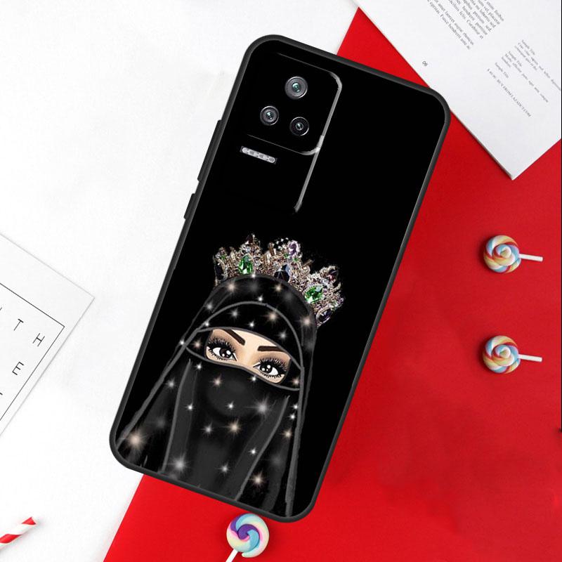 Muslim Islamic Gril Eyes Hijab Cover For Xiaomi 11T 12T 13T 14T Pro 13 14 15 Ultra POCO X7 Pro X3 X5 X6 F5 F6 M6 Pro Case