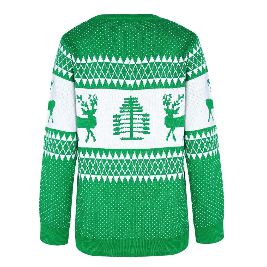 Women's Sweater Women's Loose Pullover Christmas O-Neck Knit Sweater
