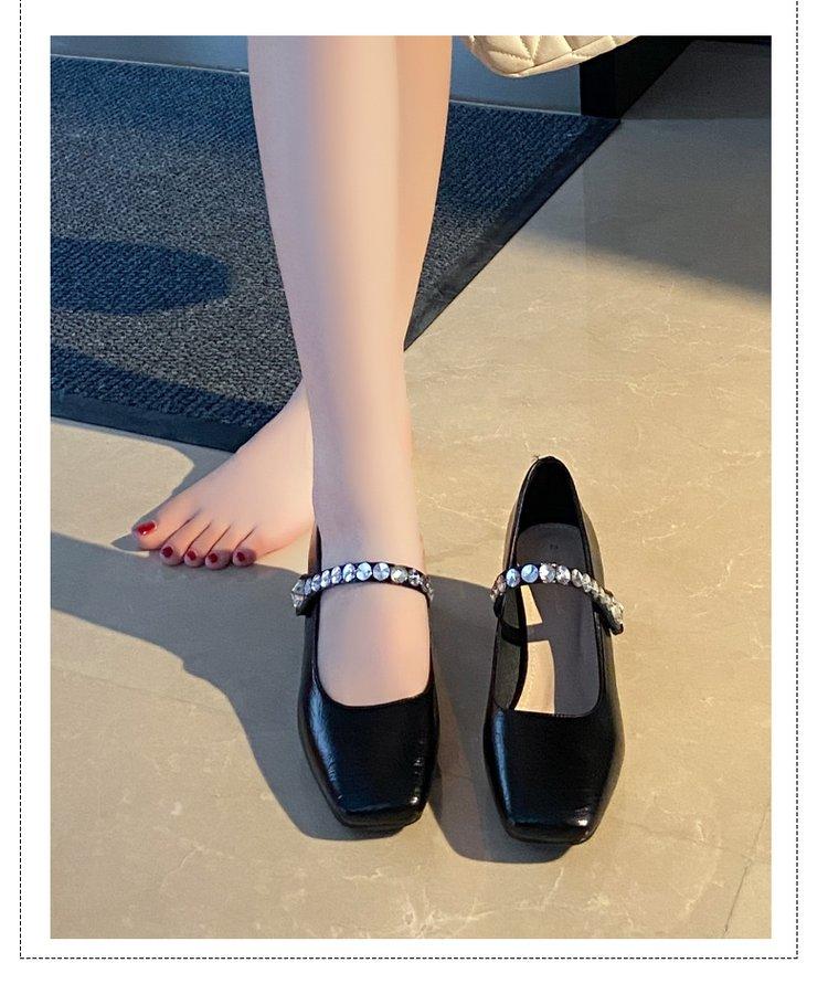 

Модные туфли Marie Janes с квадратным носком 2024 года, летние туфли на высоком каблуке с кристаллами, новые дизайнерские брендовые туфли, элегантные туфли-лодочки Femme Zapatos 35 чёрный