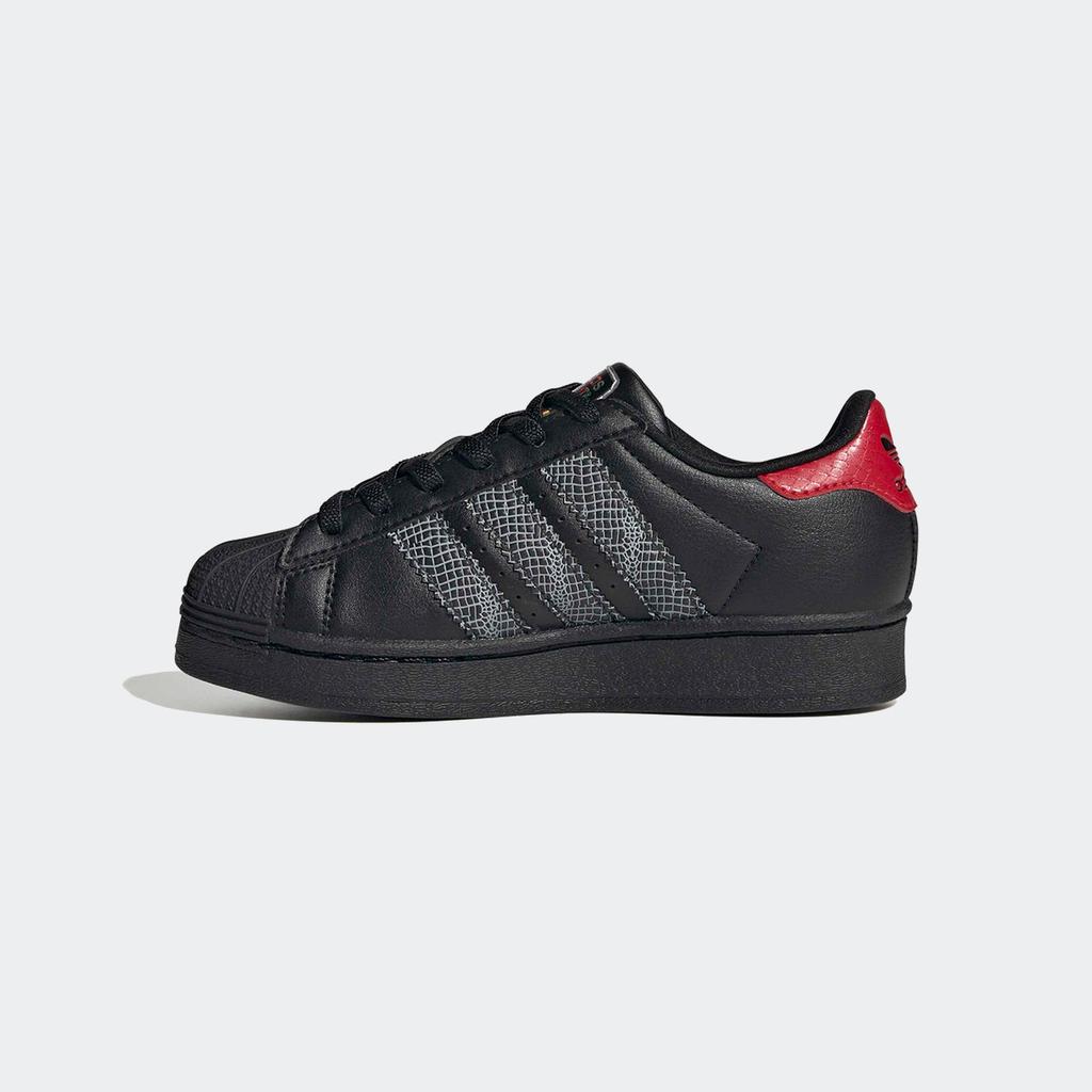 adidas Superstar LED-Licht Komfortverschluss Kindersneaker [IH6388-CBLACK/CBLACK/RED]
