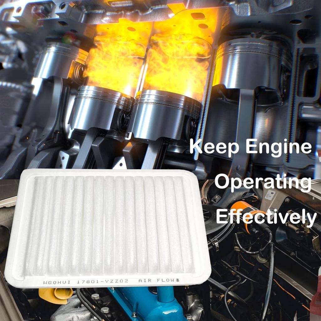 Engine Air Filter & Cabin Air Filter Kit Compatible with Camry 2007-2017 Gas and Venza 2009-2017 Gas, Replaces# 17801-YZZ02, 17801-0H050, 17801-28030