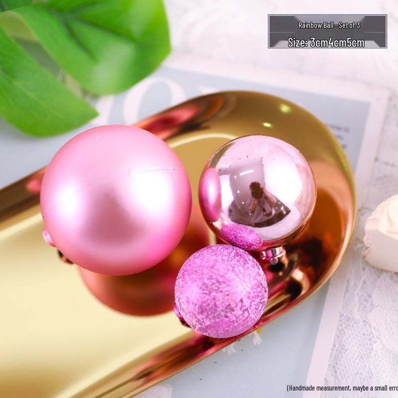 Festive Frosted Gold & Silver Ball Cake Decoration - Christmas & Birthday Iridescent Ornaments Topper