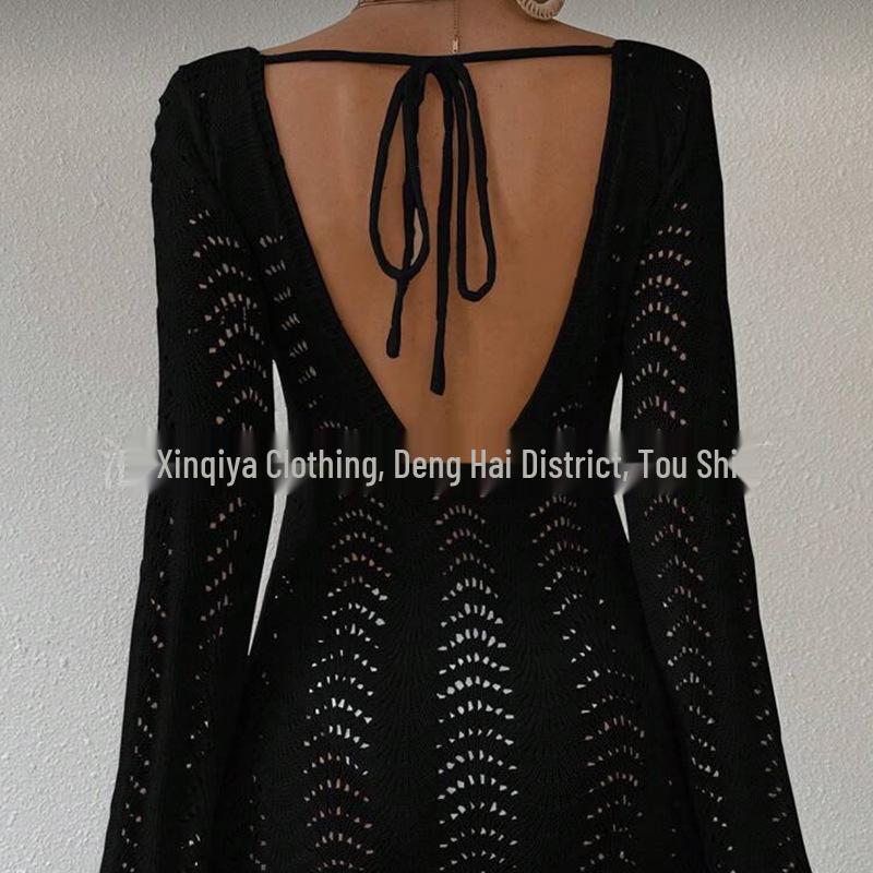 European Lace Knit Beach Cover-Up: Sun-Protection Bikini Pullover, Sexy Loose Design