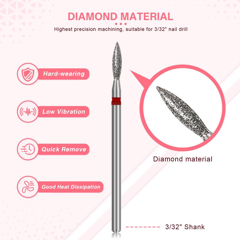 6Pcs Diamond Sand Nail Drill Bits Multi Functional Cuticle Polishing Set for Electric Manicure File Nail Care Routine Use