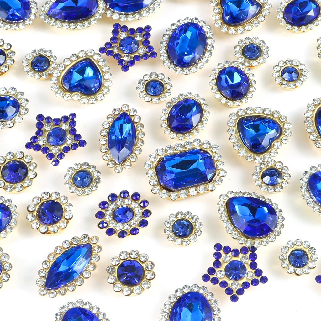Mixed size sunflower sewing claws, artificial diamonds crystal glass beads buttons gemstones artificial diamonds