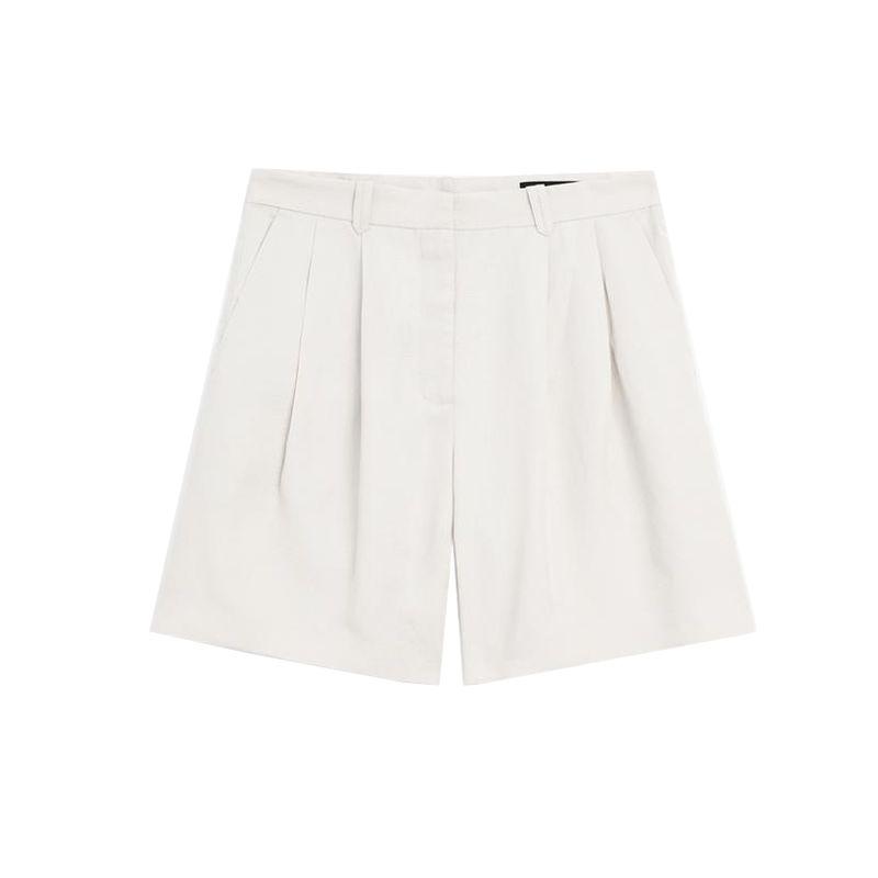 MD Summer New Arrival Women's Clothing High-Intelligence Feeling and Qin Style Elegant Dan Style Pleated Mid-Waist Shorts Cropped Pants 5035535