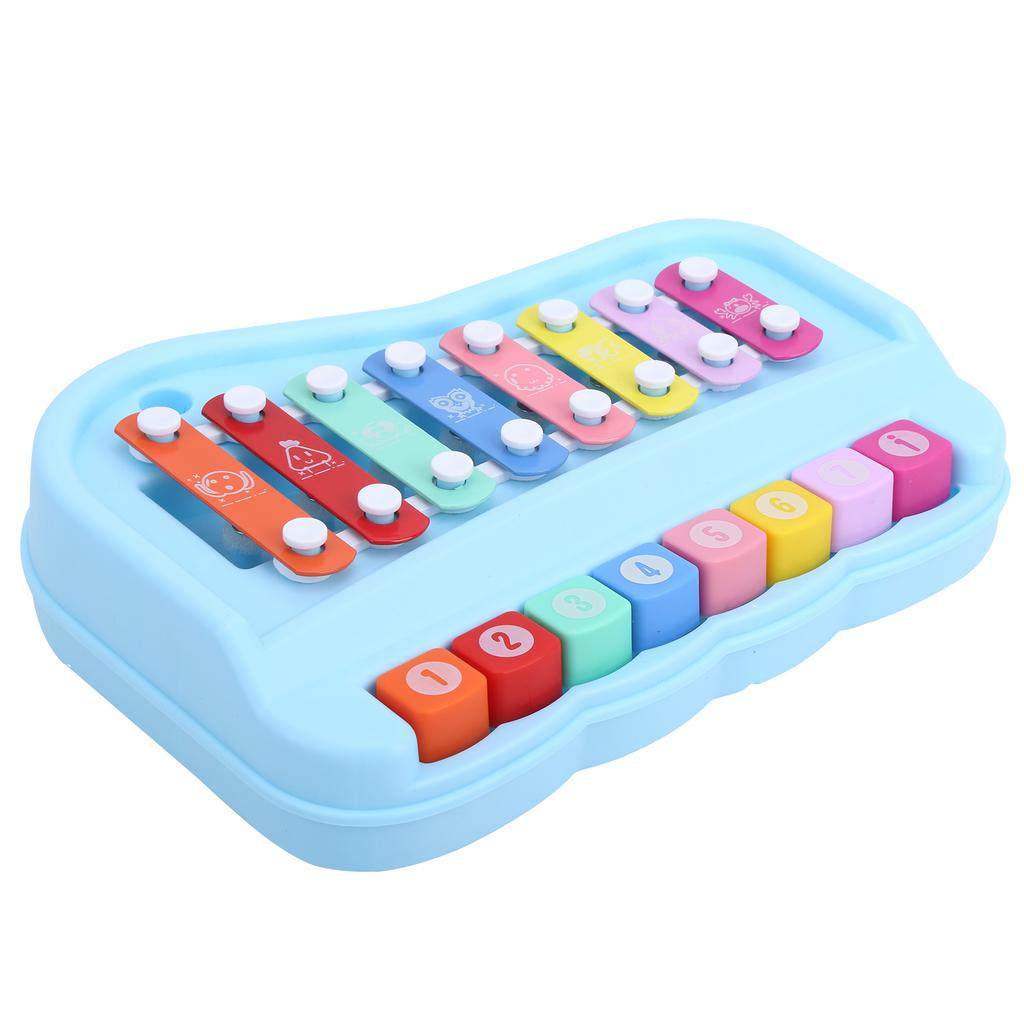 Pian pentru bebeluși 8 note Xilofon pentru copii Muzică Învățare educativă Instrumente muzicale pentru copiiAlbastru