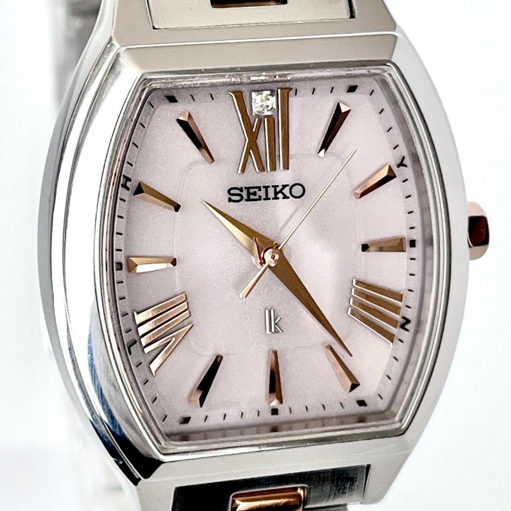 [In Operation] Polished SEIKO LUKIA Women's Watch Radio Solar Good Condition Pink Silver Dial Gold S2350