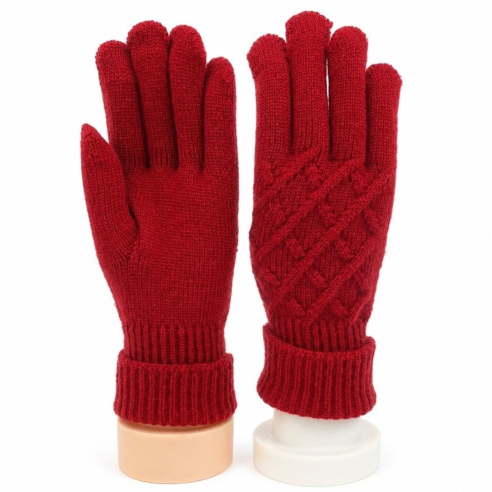 Foldable Cuff Touchscreen Gloves Diamond Pattern Windproof Gloves Full Fingers Gloves  Hiking Use
