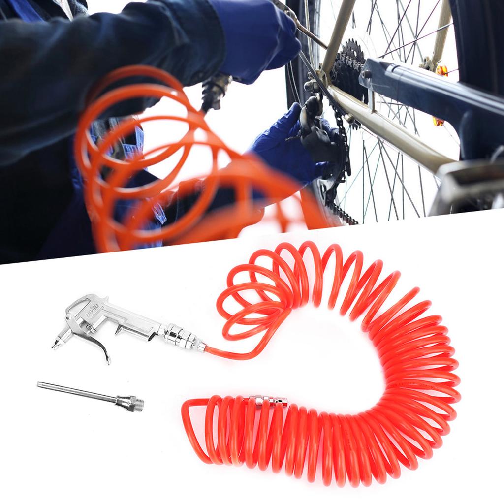 Aluminum Alloy Air Duster Blow Gun with 9m Spring Hose Dust Removal Cleaning Tools