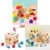 Wooden Childrens Educational Shape Sorting Blocks With Building Toys For Early Learning Development