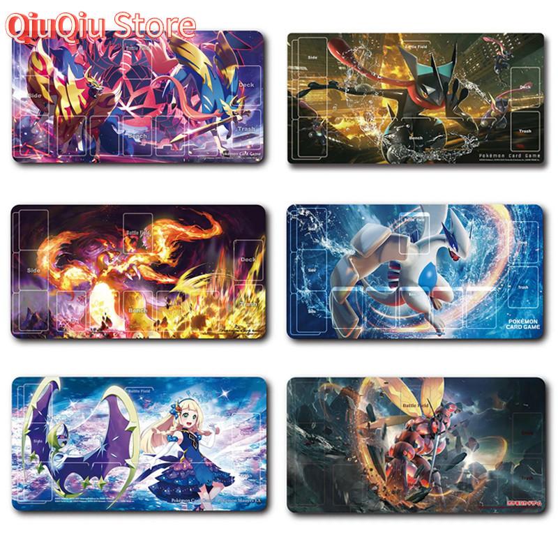PTCG Adventure Card Pad Eevee Lillie Diy Rubber Action Toy Figures Anime Game Collection Battle Mat
