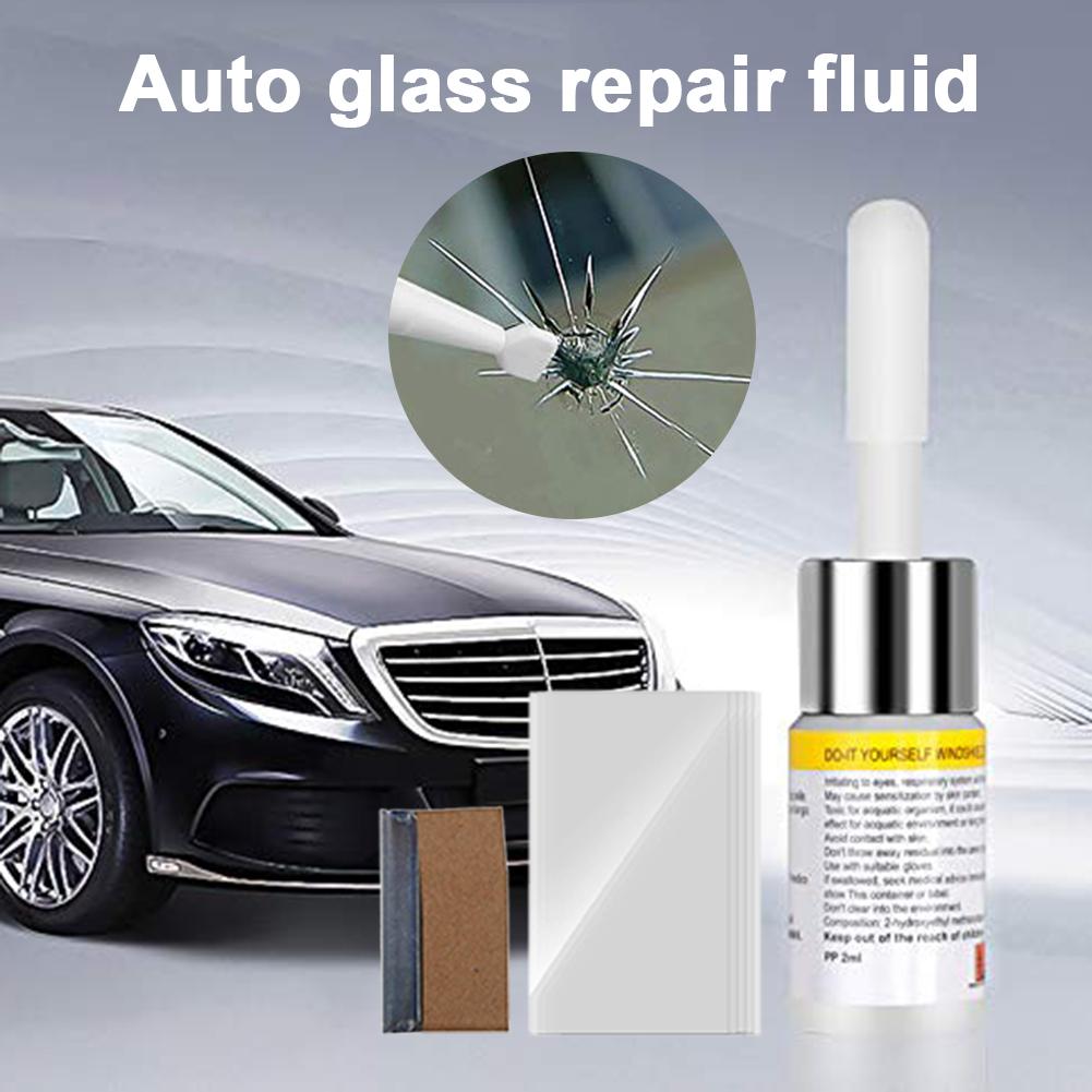 2ml Automotive Glass Repair Fluid Set Windshield Crack Repair Tool Glass Scratch Repairer With Curing Stickers