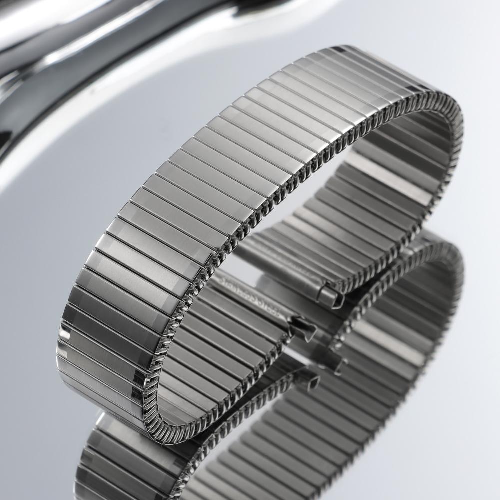 Edelstahlarmband 16mm-22mm Elastisches Armband Metall-Uhrenarmbänder für Herren Damen Ersatz Business-Armband Universelles Armband