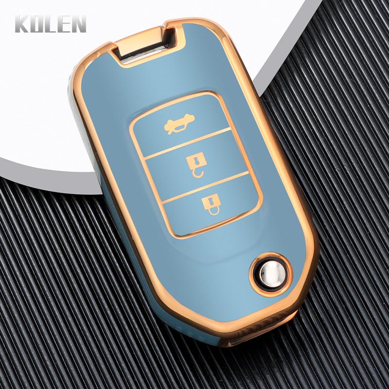 

New Tpu Car Folding Key Case Cover Fob For Honda Civic Hrv Crv Xrv Cr-V Crider Odyssey Pilot Fit Accord Protector Accessories