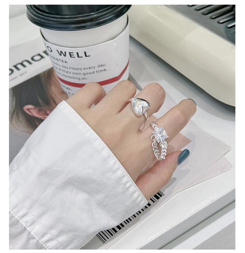 S925 Sterling Silver Heart Ring - Korean Style with Smooth Texture, Perfect for Fashion Bloggers & Heart-Shaped Jewelry Enthusiasts