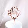 6 PCS Cake Insert Dessert Topper Decoration Picks Decorative Happy Birthday Cupcake Acrylic Child Fruit Cakes