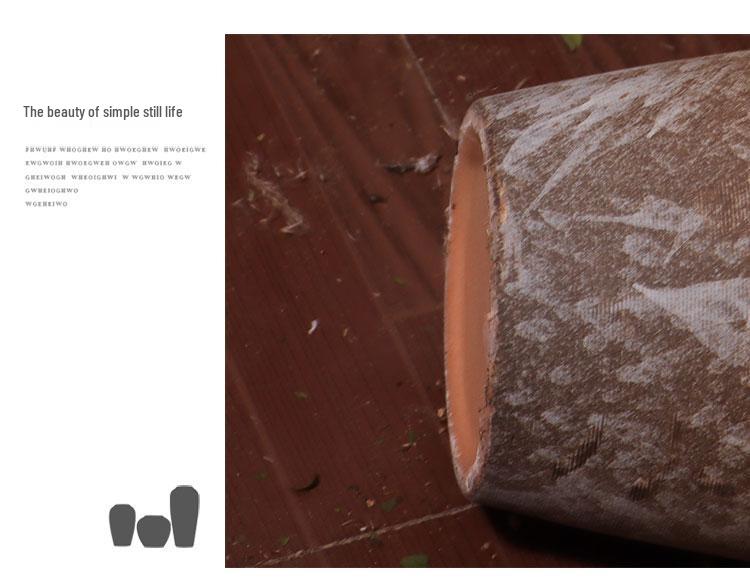 Wabi-Sabi Style Ceramic Floor Vase: Retro Ornament for Dried or Hydroponic Flowers, Perfect for Living Room or Desktop Arrangement.