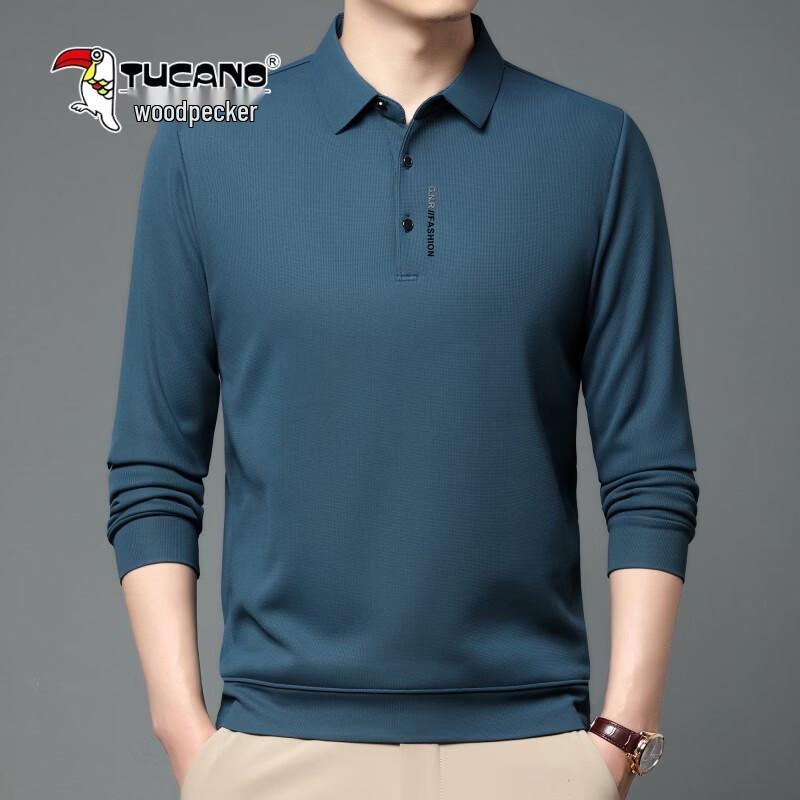 TUCANO Men s Long-Sleeve Letter Print Polo Shirt XXXL