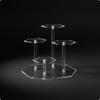 Hexagon Stepped Display Stand Sturdy Acrylic Pedestal