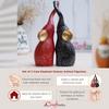 Набор статуэток слонов (2 шт), Black & Red Cute Elephant Statues Animal Figurines Set,  eCraftIndia