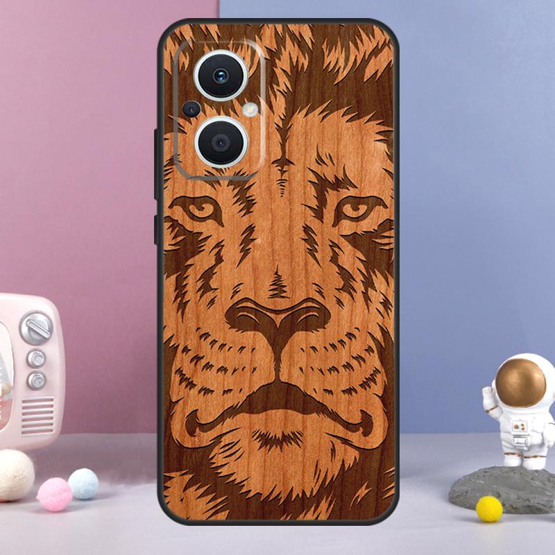 Deer Lion Elephant Wood Animal Funda For OPPO Reno 13 F 11F 12F 14F 10 11 12 14 Pro 7 8 Lite OPPO Find X6 X5 X8 X9 Pro Case