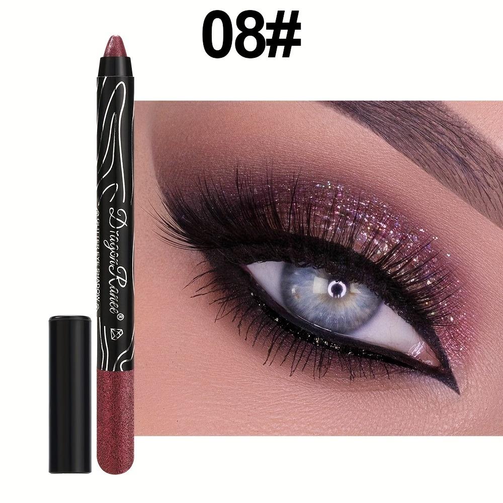 Shining Luster Eyeshadow Pencil 12 Color Mixing Palette Highlighting Eye Contouring and Eyeliner Long-Lasting Waterproof Eyeshadow Stick