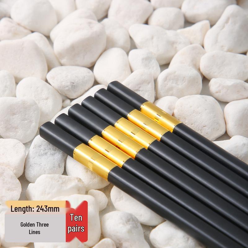 Alloy Chopsticks - Non-Slip, Heat-Resistant, Sterilizable Tableware for Restaurants, Hotels, and Homes