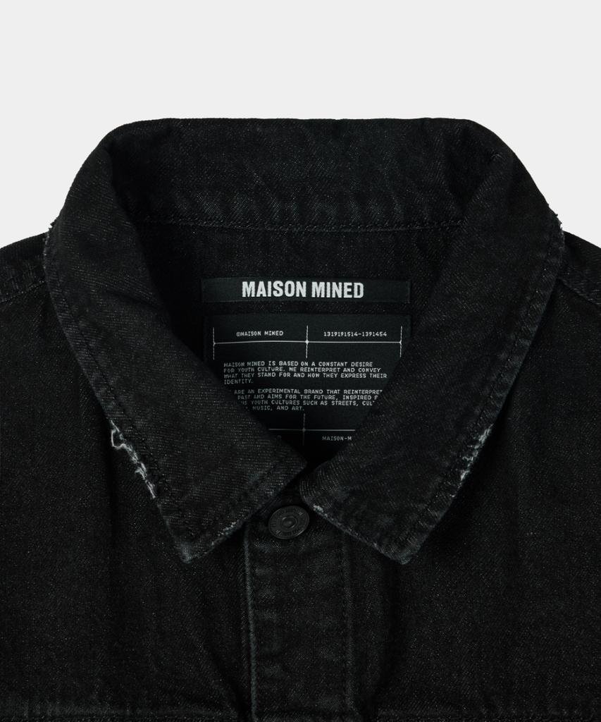 Maison Mined Cut Out Denim Trucker Jacket Black