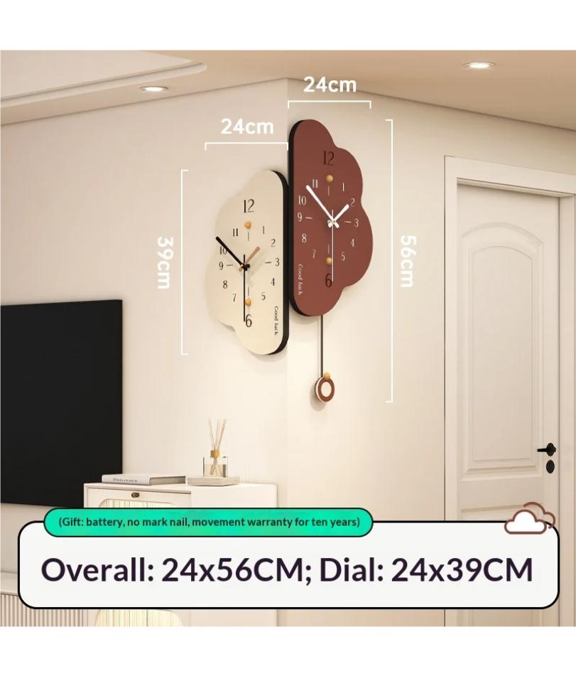 Wall Clocks Creamy Corner Double Sided Wall Clock Silent Modern Decorative Home Decor Living Room Bedroom Kitchen Decoration