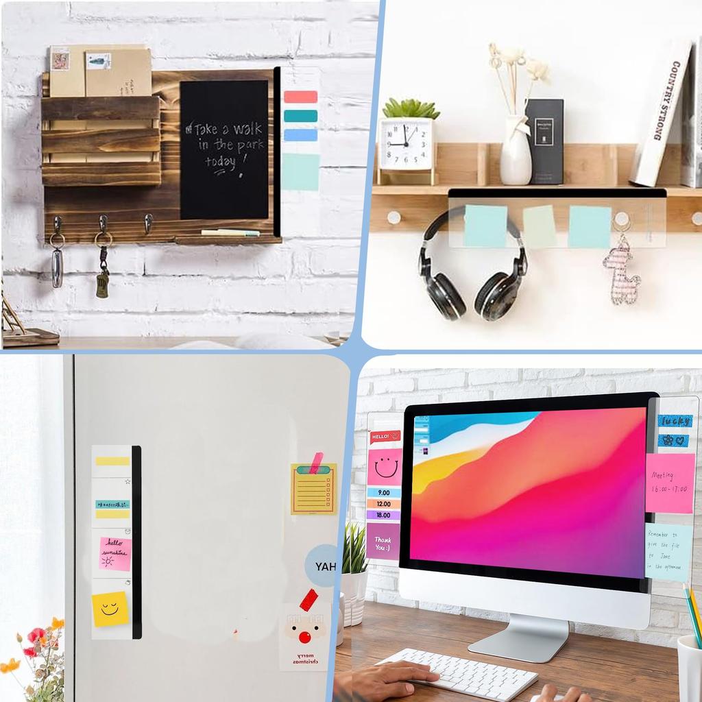 JLPESEAES Sticky Notes for Computer Displays, 2 Pieces (Left and Right), Improve Work Efficiency, Sticky Note Board, Memo Board, Message Board,