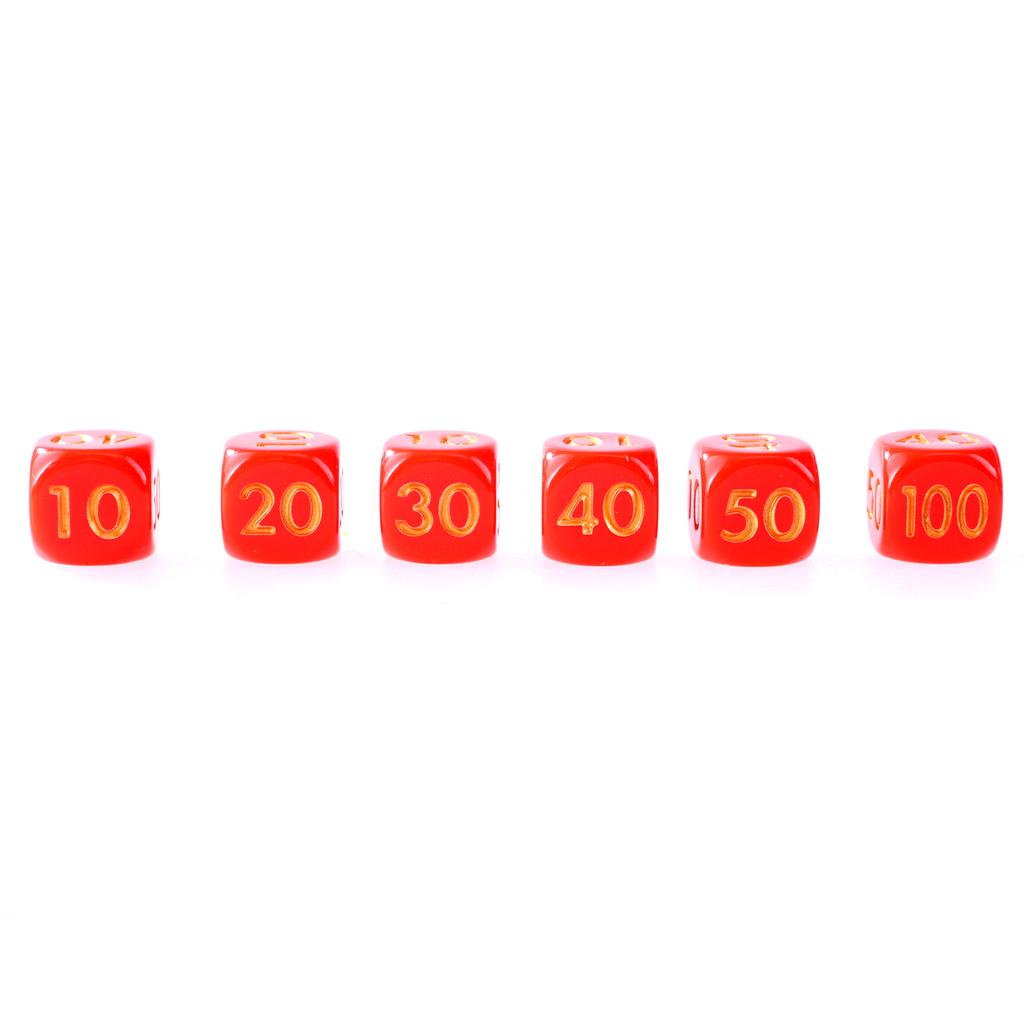 50Pcs Damage Indicator Dices Acrylic Six Sides Game Dices Animation Character Damage Counter Dices Easy to Read Number