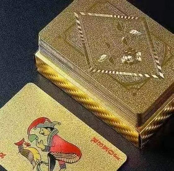Czarna Kratka Złota Folia Plastikowe Karty do Gry PET - Seria Tycoon Złoty Dolar